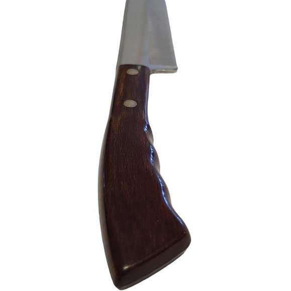 Vintage West Bend 8" Stainless Steel Carving Slicing Knife Brown Wood Handle - Picture 4 of 5